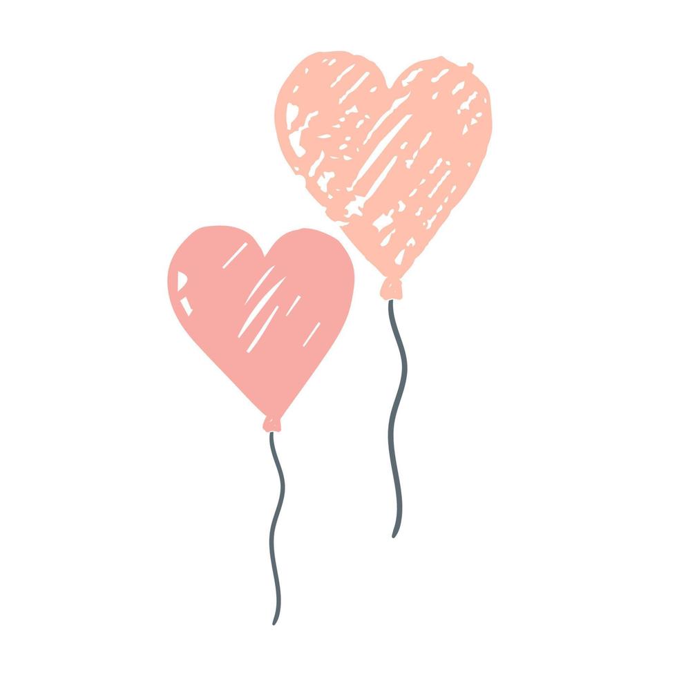 cuore palloncino illustrazione colorata isolato su sfondo bianco vettore