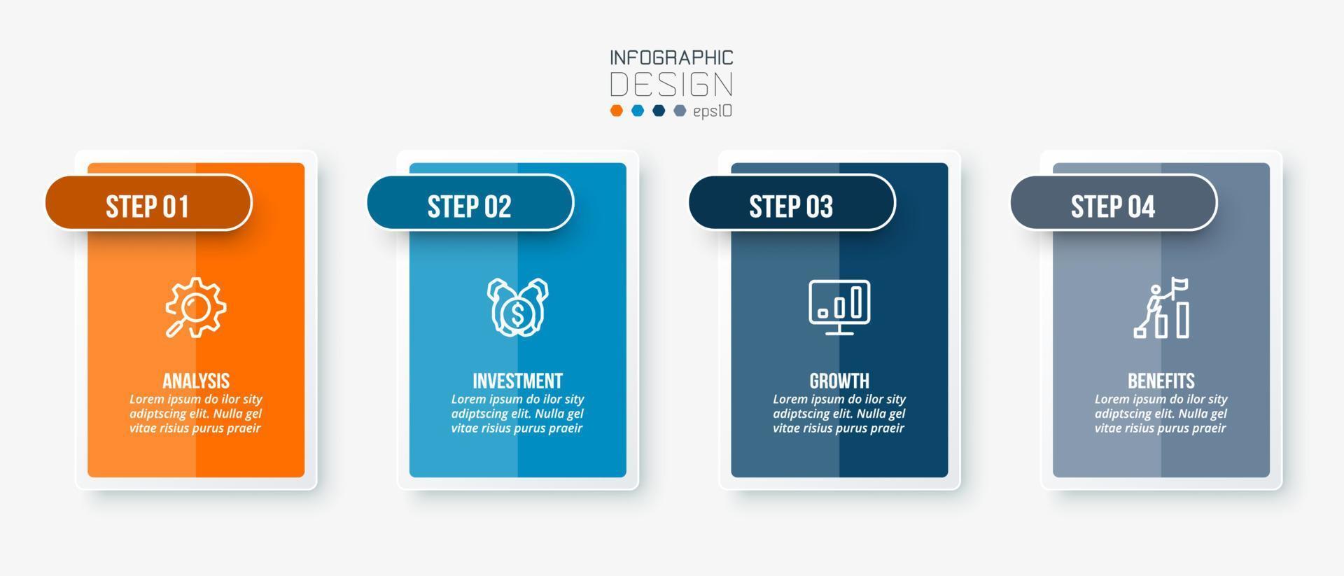 concetto di business modello infografica con passo. vettore