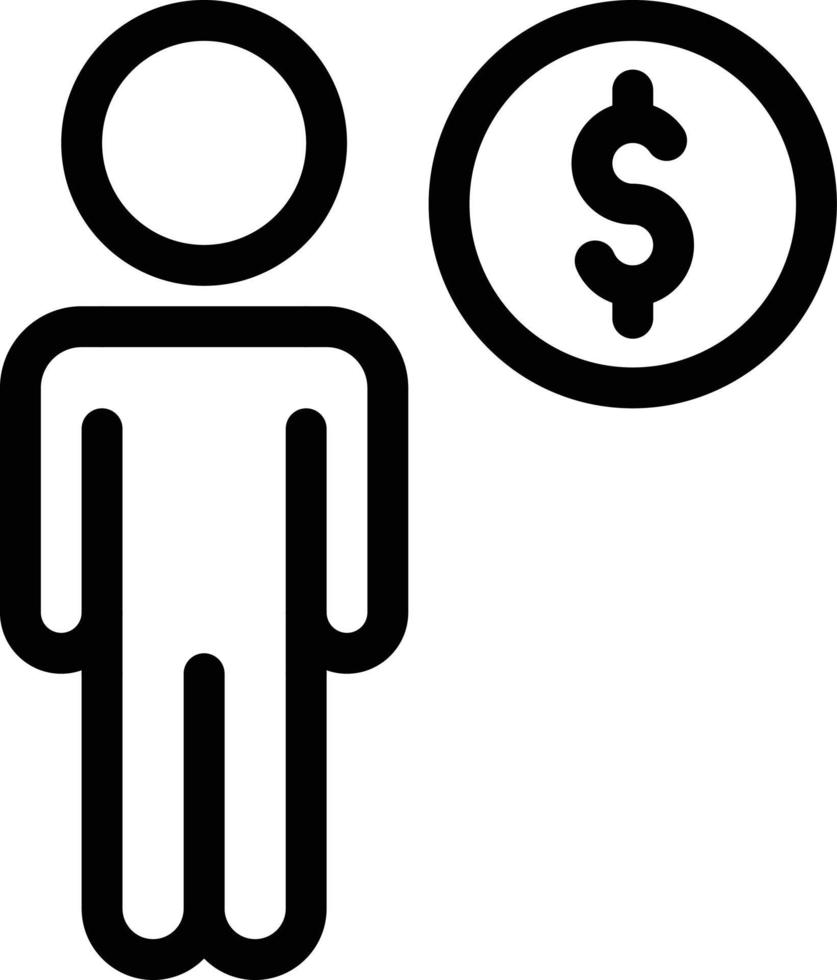 illustrazione vettoriale della persona del dollaro su uno sfondo. simboli di qualità premium. icone vettoriali per il concetto e la progettazione grafica.