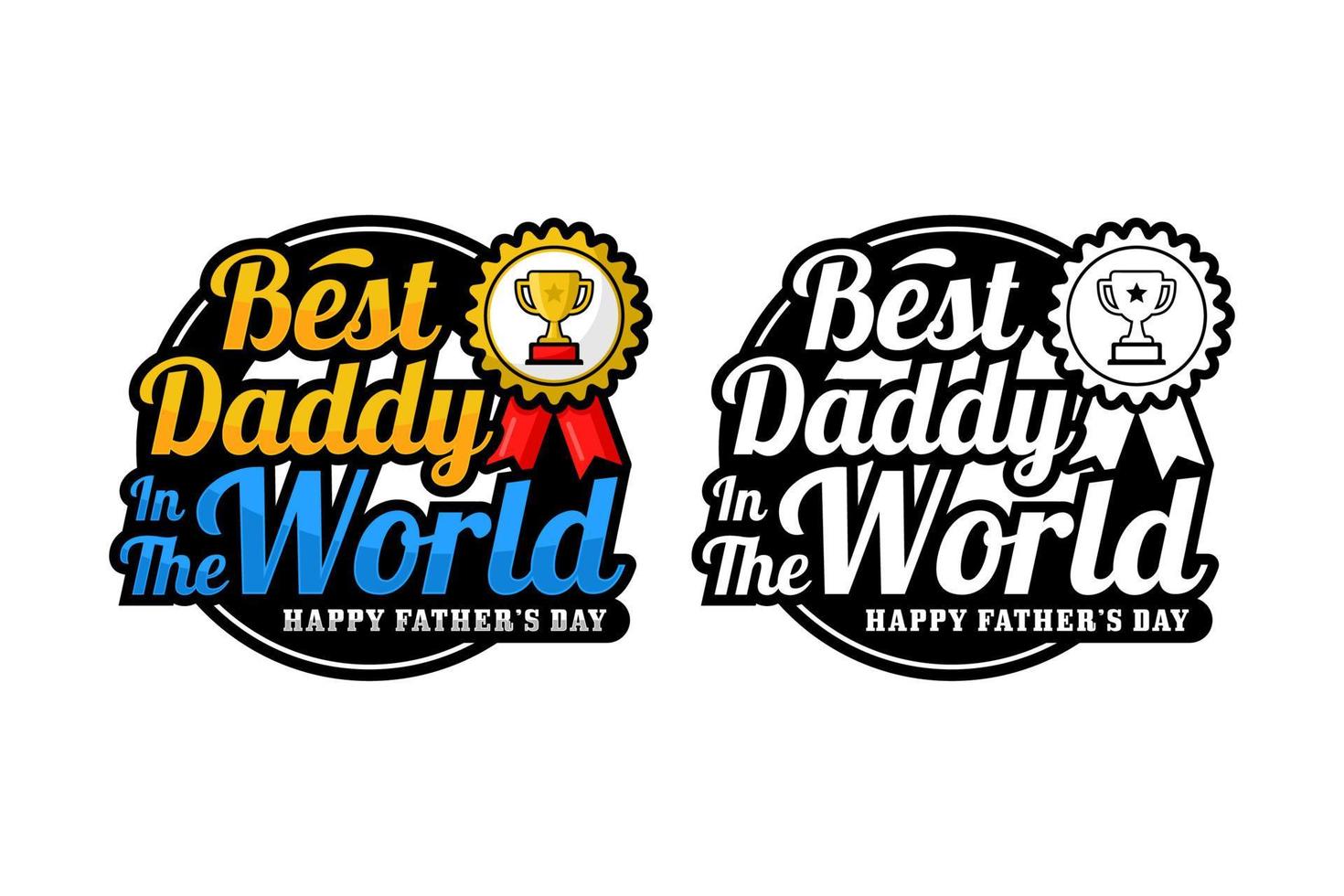 miglior papà del mondo logo di disegno vettoriale felice festa del papà