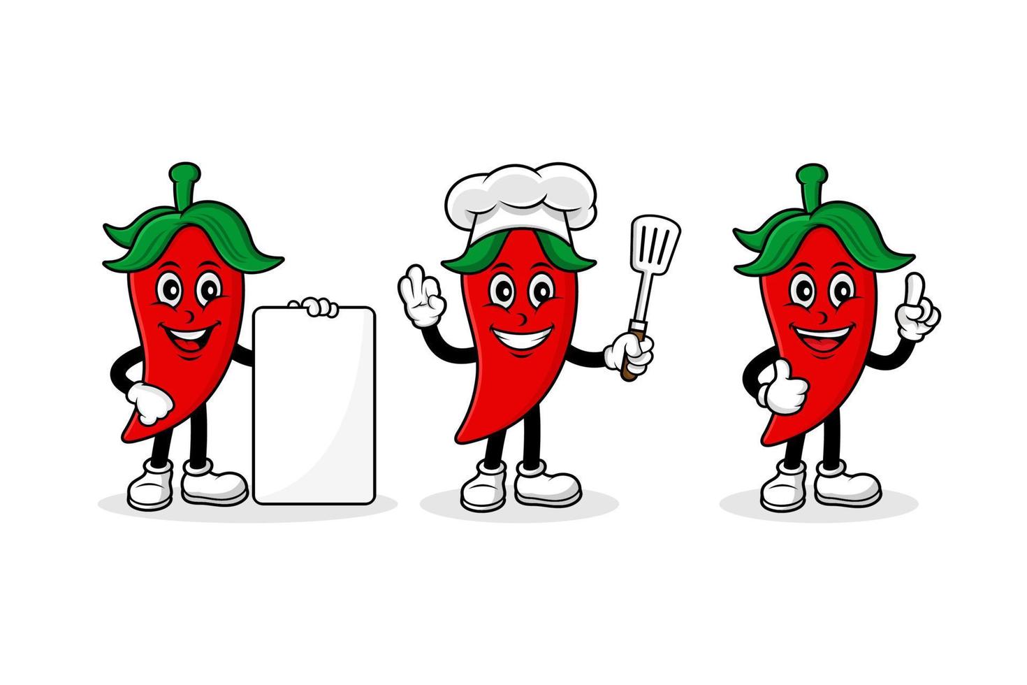 raccolta di illustrazioni di disegno vettoriale di personaggio dei cartoni animati della mascotte del peperoncino rosso