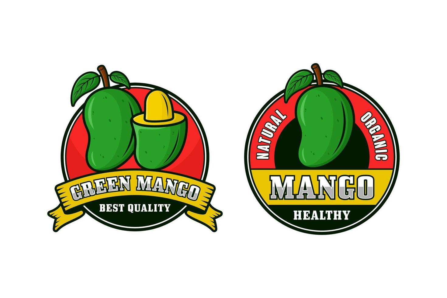 collezione di logo design etichetta distintivo mango vettore