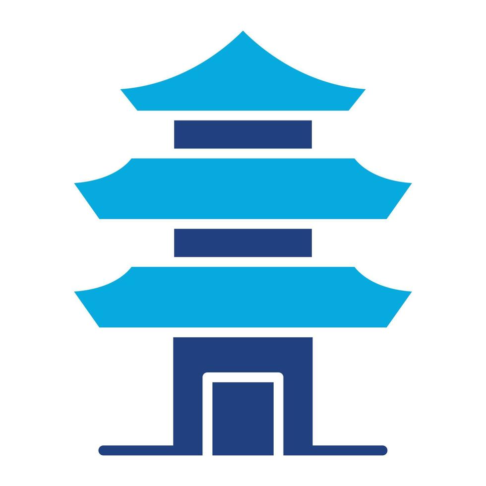 icona a due colori del glifo della pagoda vettore
