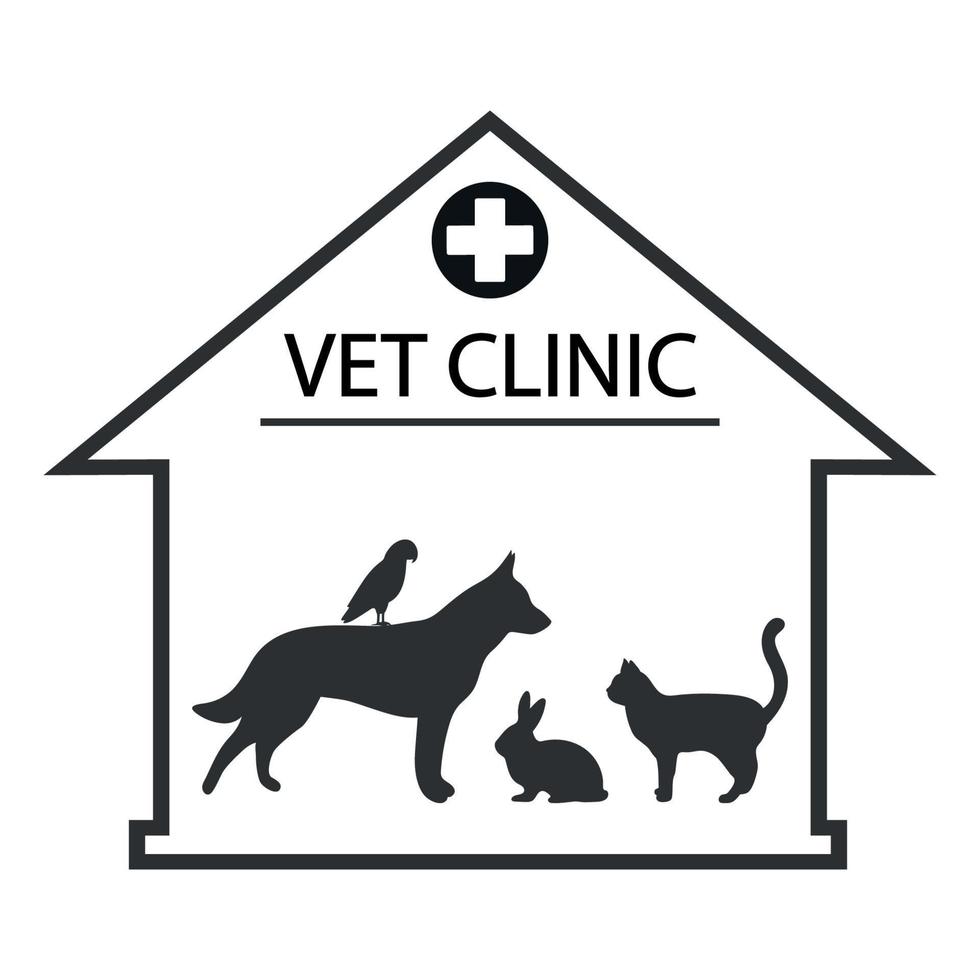 illustrazione del logo della clinica veterinaria vettore