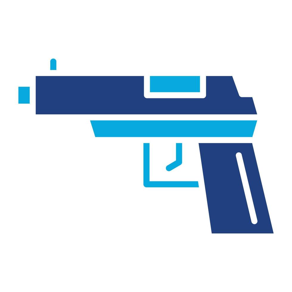 icona del glifo della pistola a due colori vettore