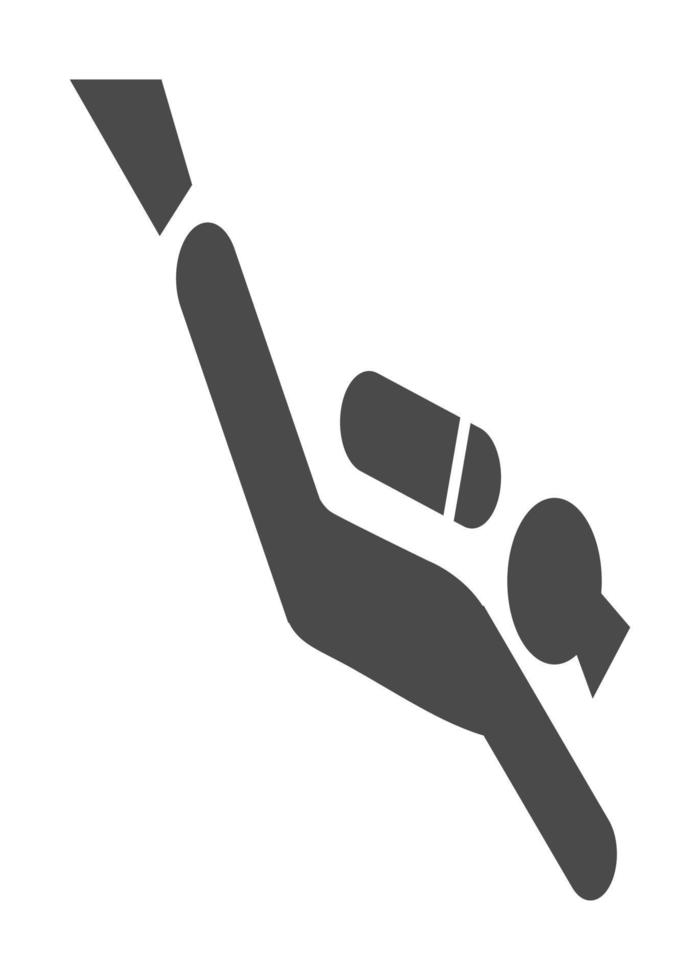 icona di immersioni subacquee, simbolo subacqueo su sfondo bianco. illustrazione vettoriale. vettore