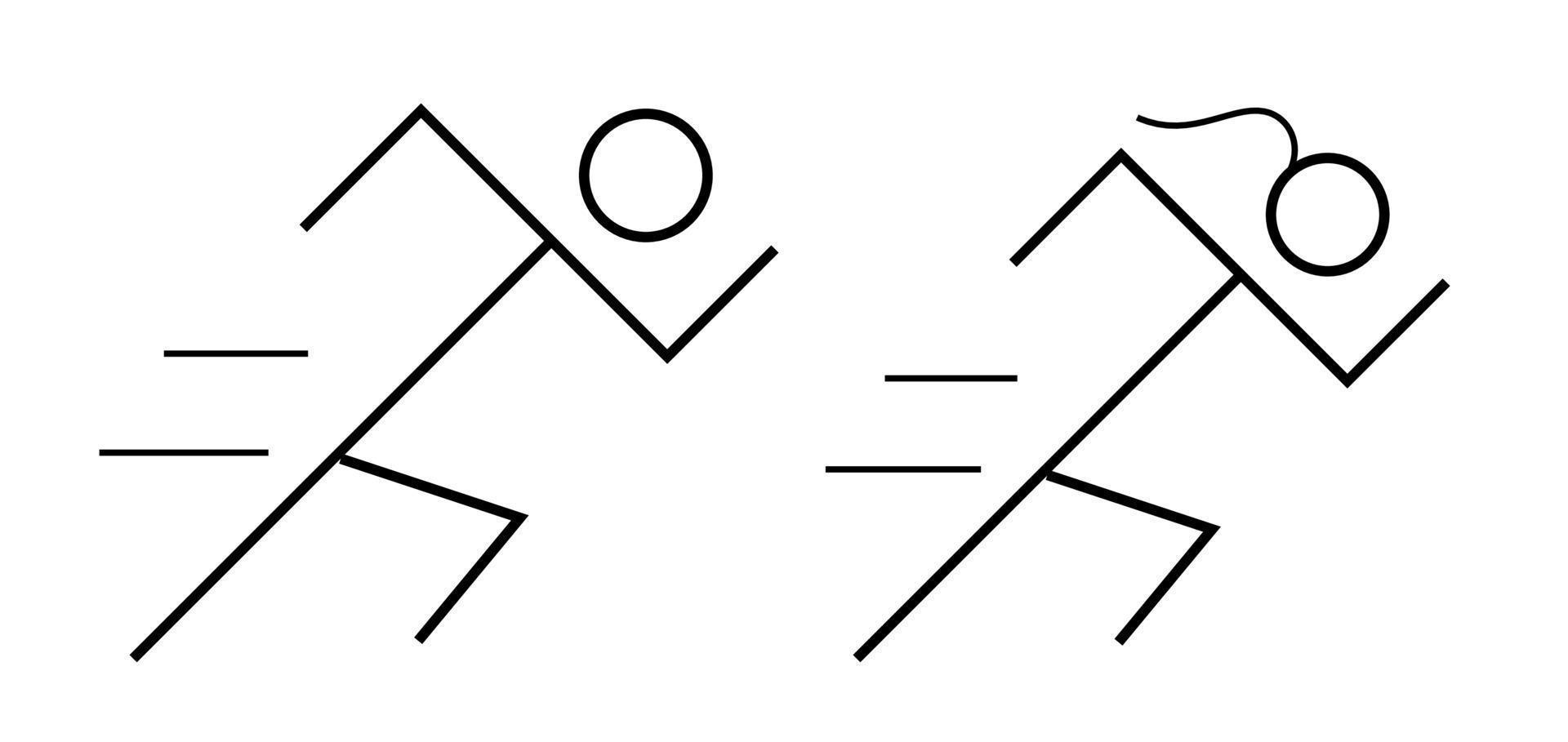 icona della linea uomo e donna in esecuzione. illustrazione vettoriale. vettore