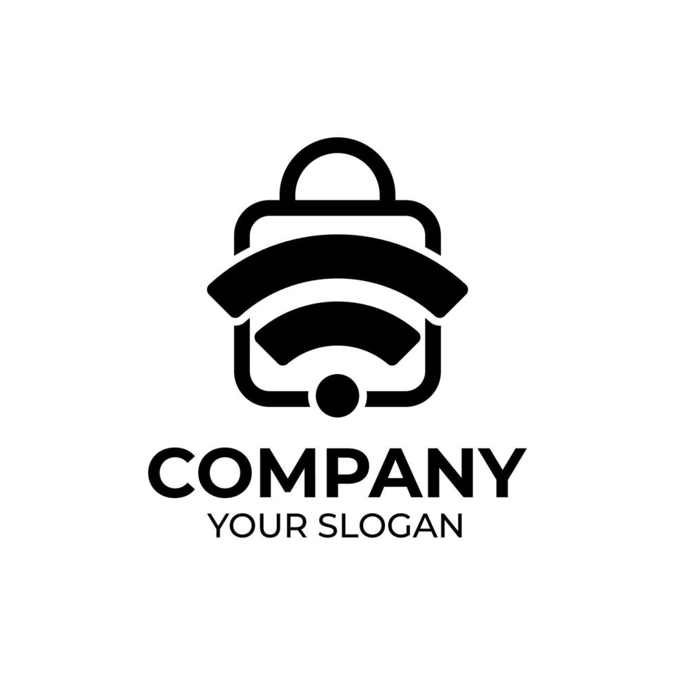 design del logo della serratura wifi vettore