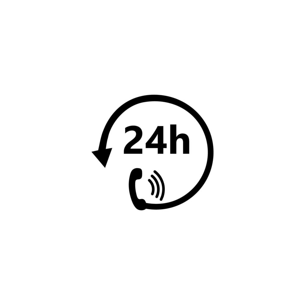 Icona dei servizi di call center 24 ore su 24 vettore