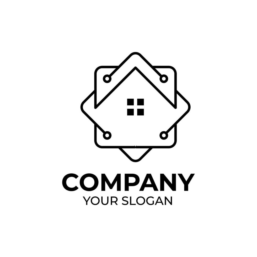 design del logo per la casa intelligente vettore