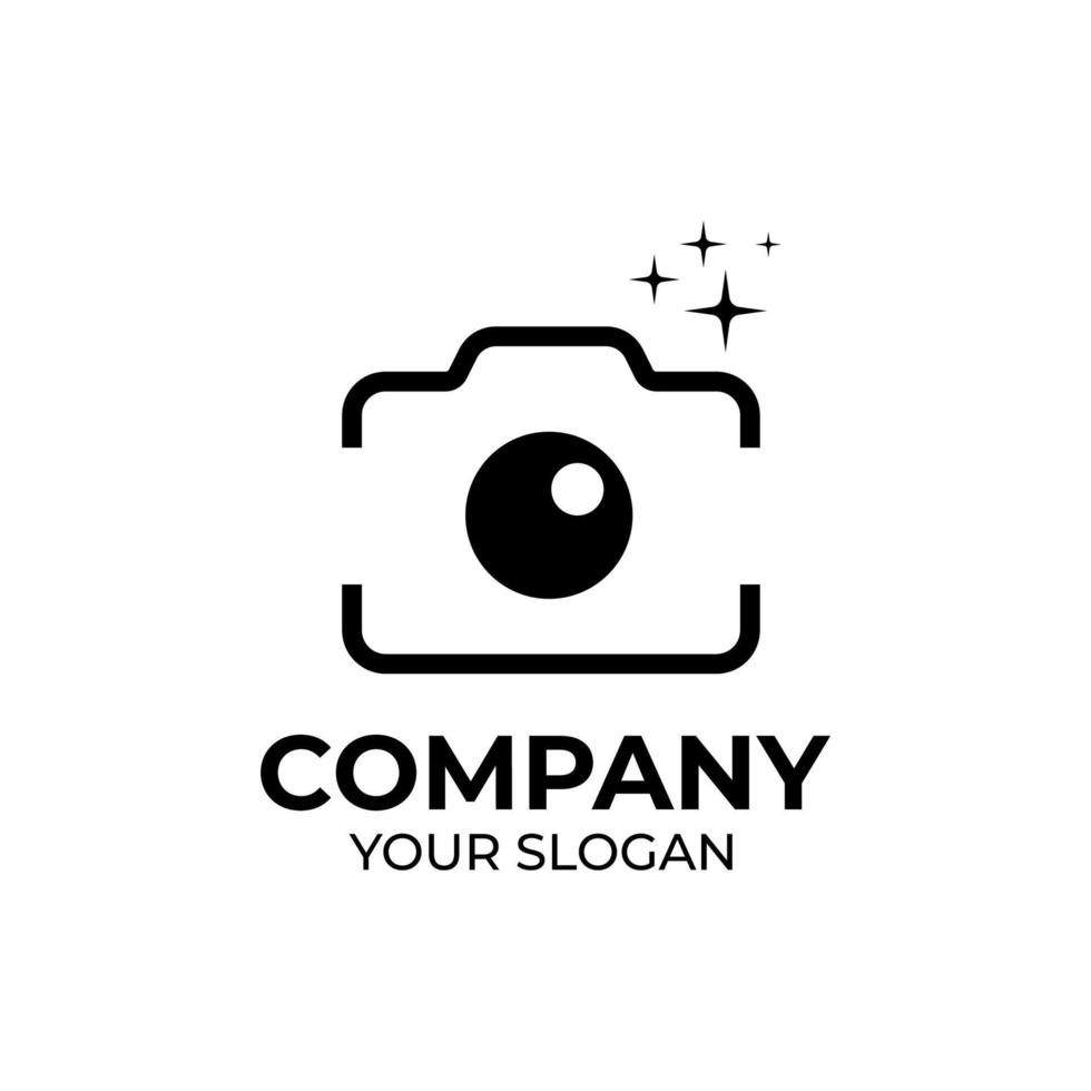 design del logo per la fotografia della fotocamera vettore