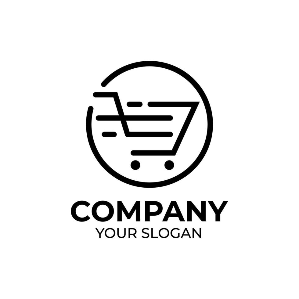 design del logo del negozio online vettore