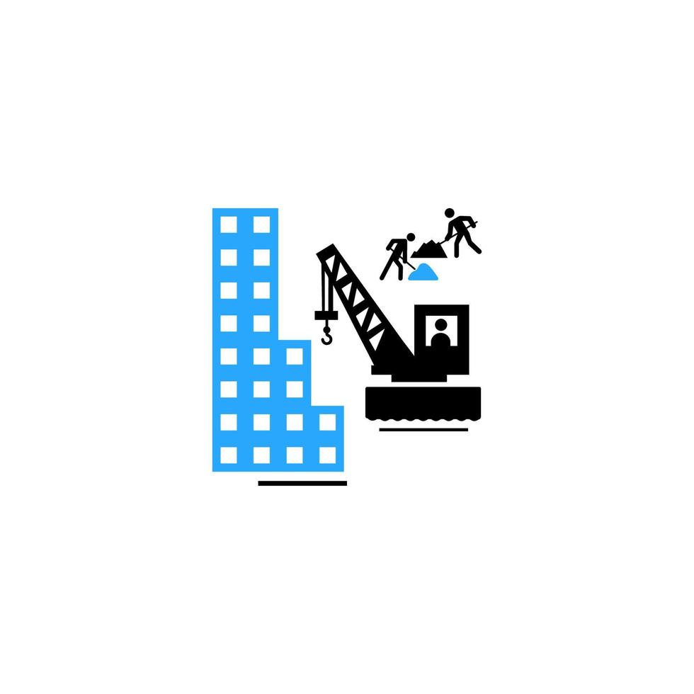 icona colorata di costruzione di edifici, icona di riparazione di edifici vettore
