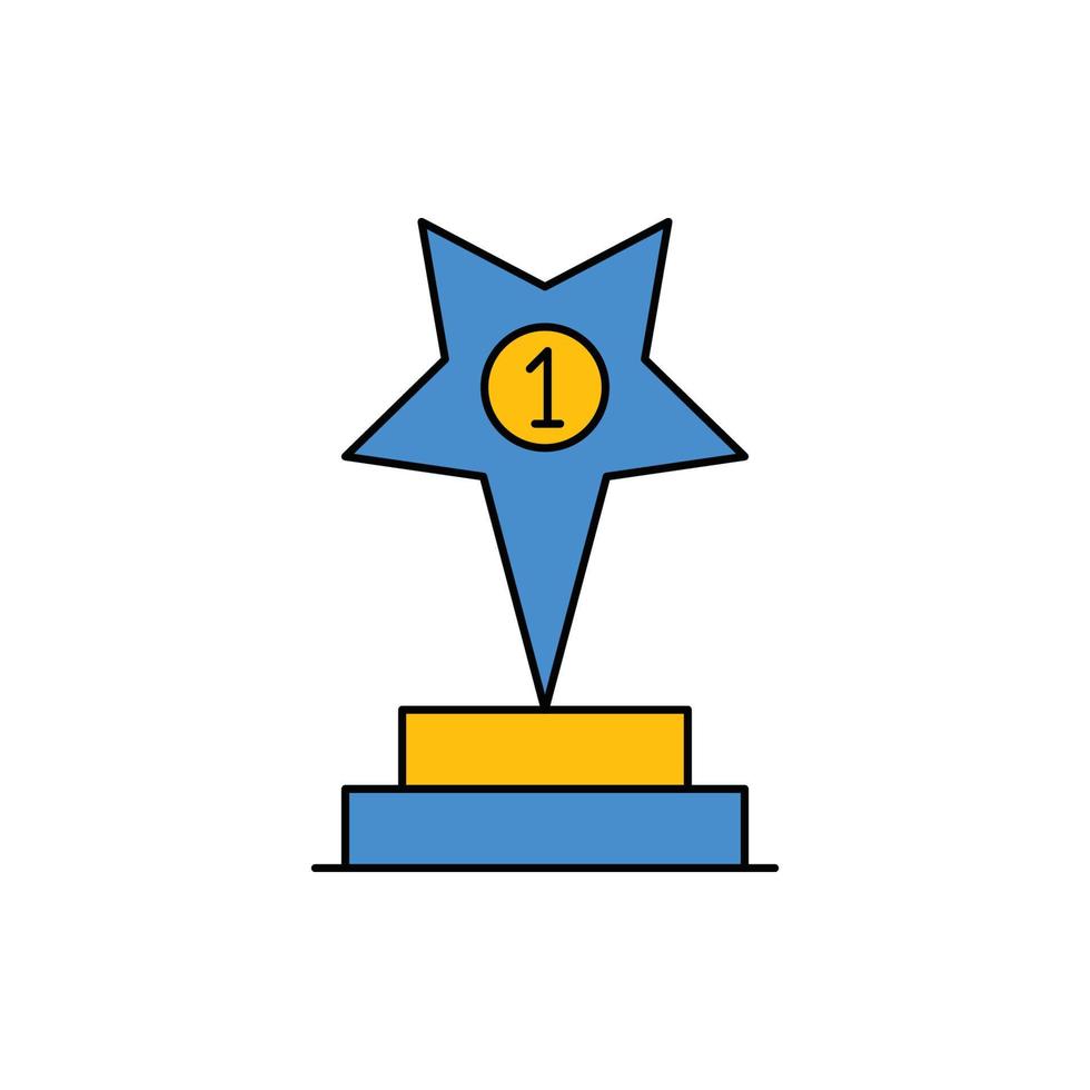 icona del trofeo del premio topper creativo vettore