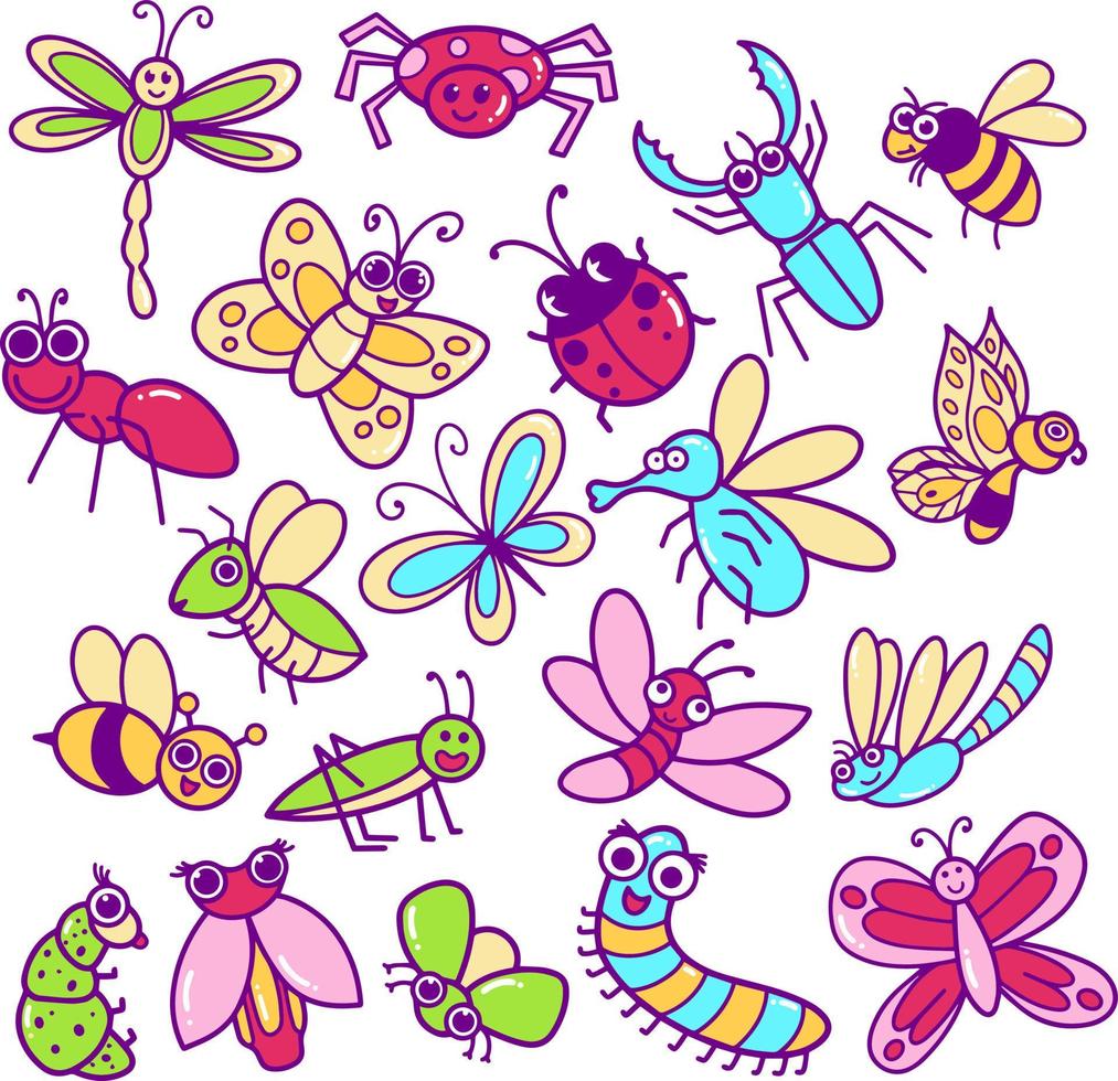 illustrazione di doodle animale insetto vettore