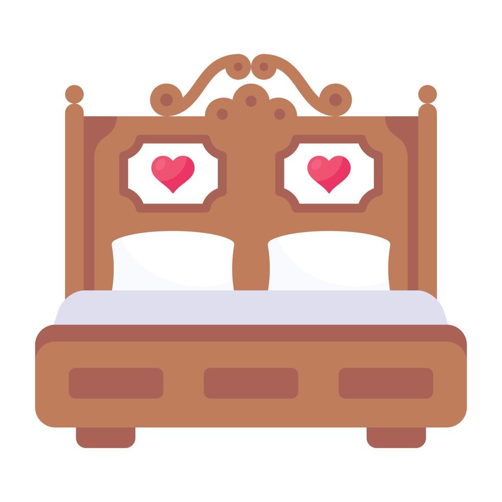 icona piatta della camera da letto dal design accattivante vettore