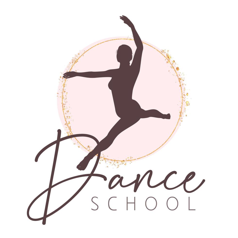 design del logo della scuola di ballo vettore