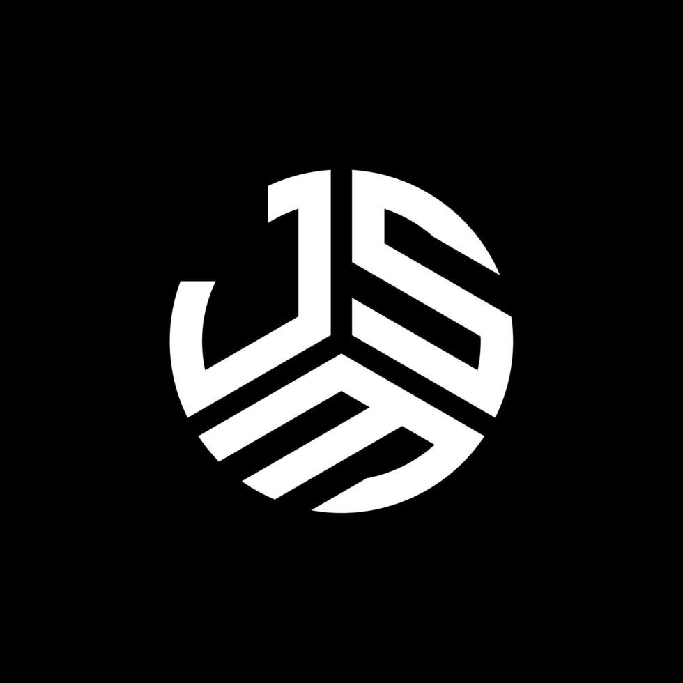 design del logo della lettera jsm su sfondo nero. jsm creative iniziali lettera logo concept. disegno della lettera jsm. vettore