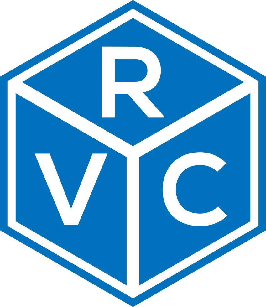 rvc lettera logo design su sfondo nero. concetto di logo della lettera di iniziali creative di rvc. disegno della lettera rvc. vettore