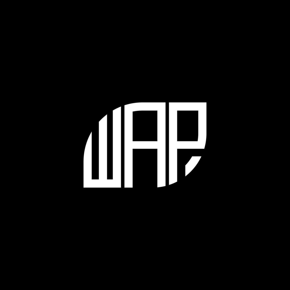. design della lettera wap. design del logo della lettera wap su sfondo nero. wap creative iniziali lettera logo concept. design della lettera wap. design del logo della lettera wap su sfondo nero. w vettore