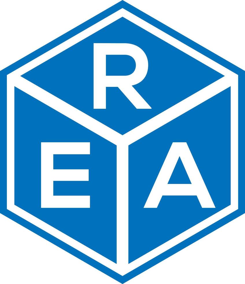 design del logo della lettera rea su sfondo nero. rea creative iniziali lettera logo concept. disegno della lettera reale. vettore