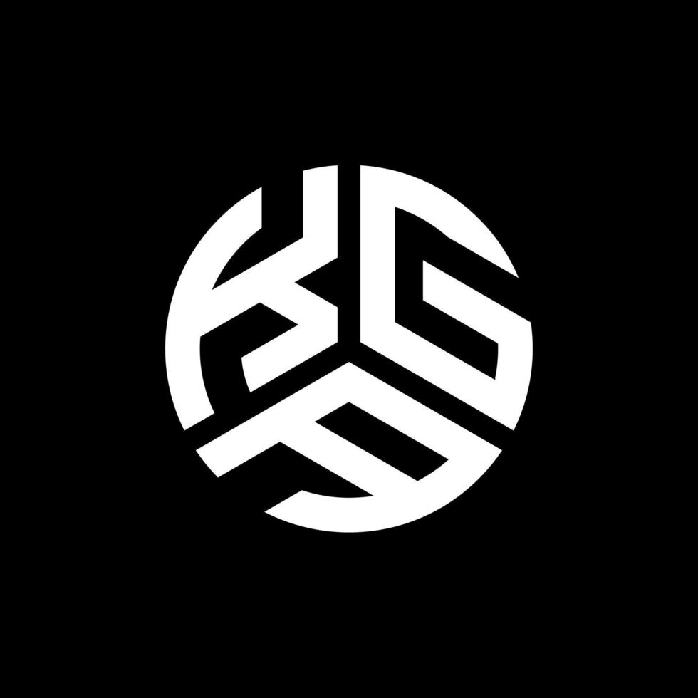 design del logo della lettera kga su sfondo nero. concetto di logo della lettera di iniziali creative di kga. disegno della lettera kga. vettore