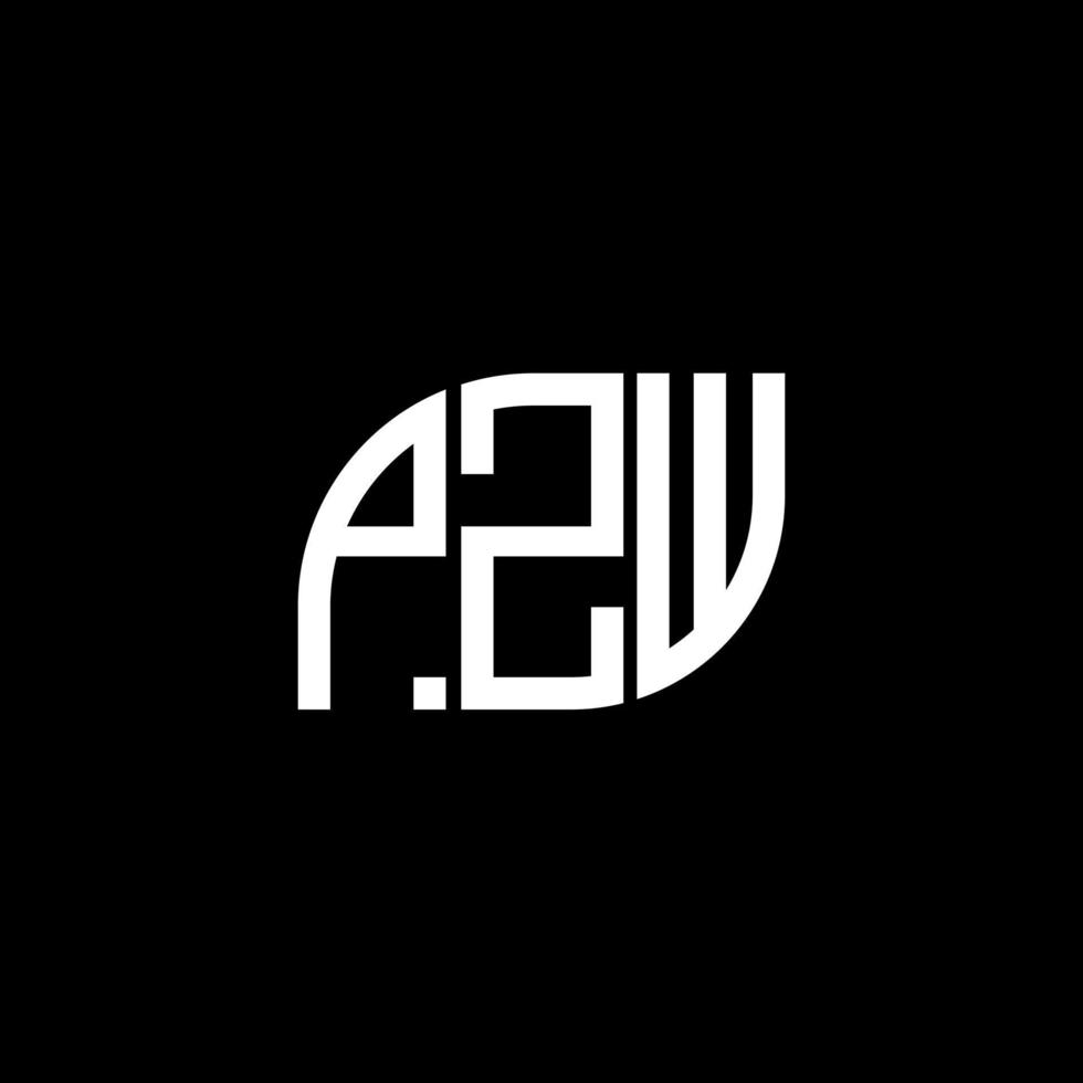 pzw lettera logo design su sfondo nero.pzw creative iniziali lettera logo concept.pzw vettore lettera design.