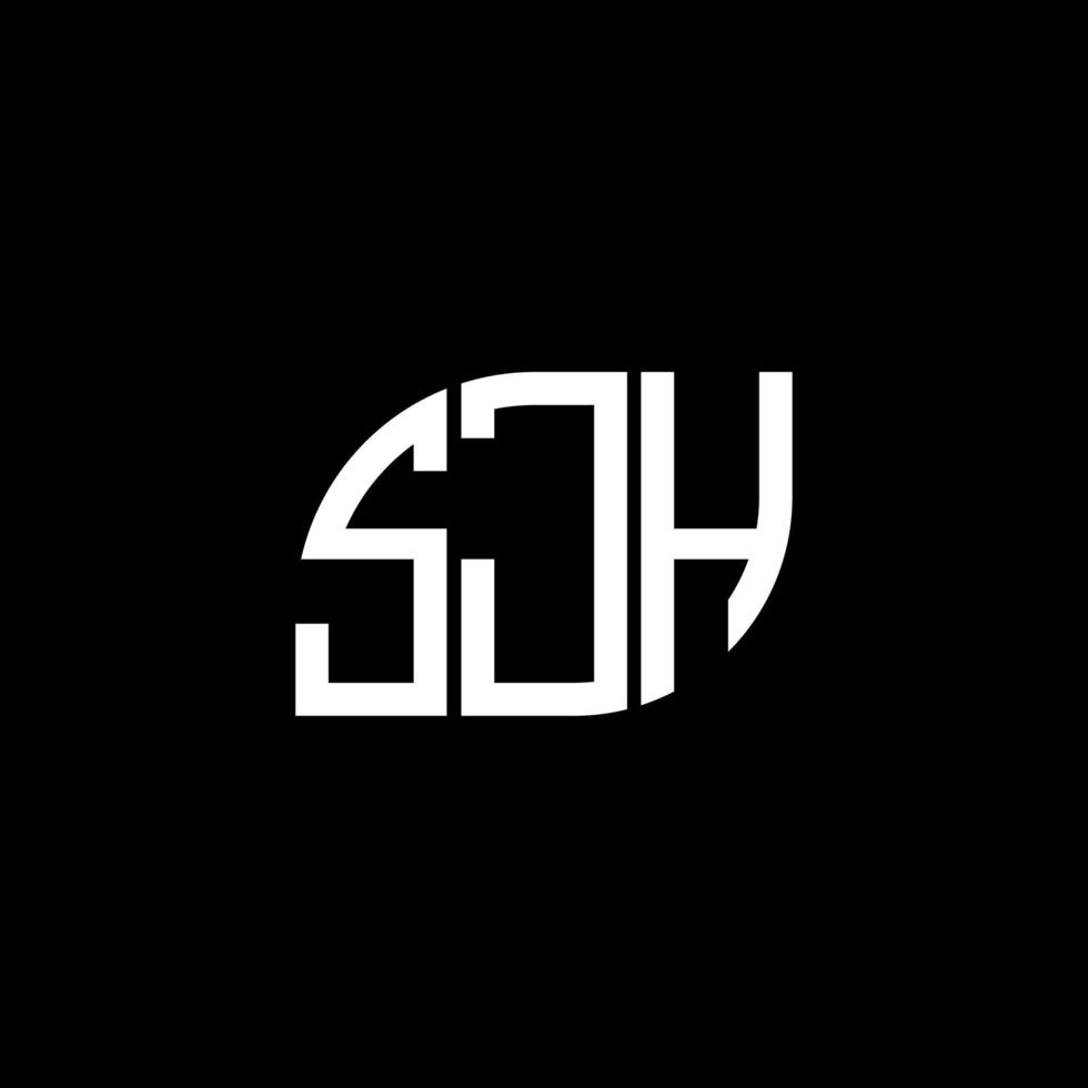 sjh lettera design.sjh lettera logo design su sfondo nero. sjh creative iniziali lettera logo concept. sjh lettera design.sjh lettera logo design su sfondo nero. S vettore