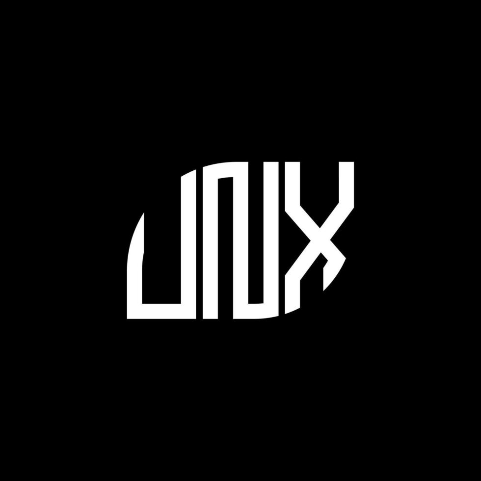 unx lettera logo design su sfondo nero. unx creative iniziali lettera logo concept. disegno della lettera unx. vettore