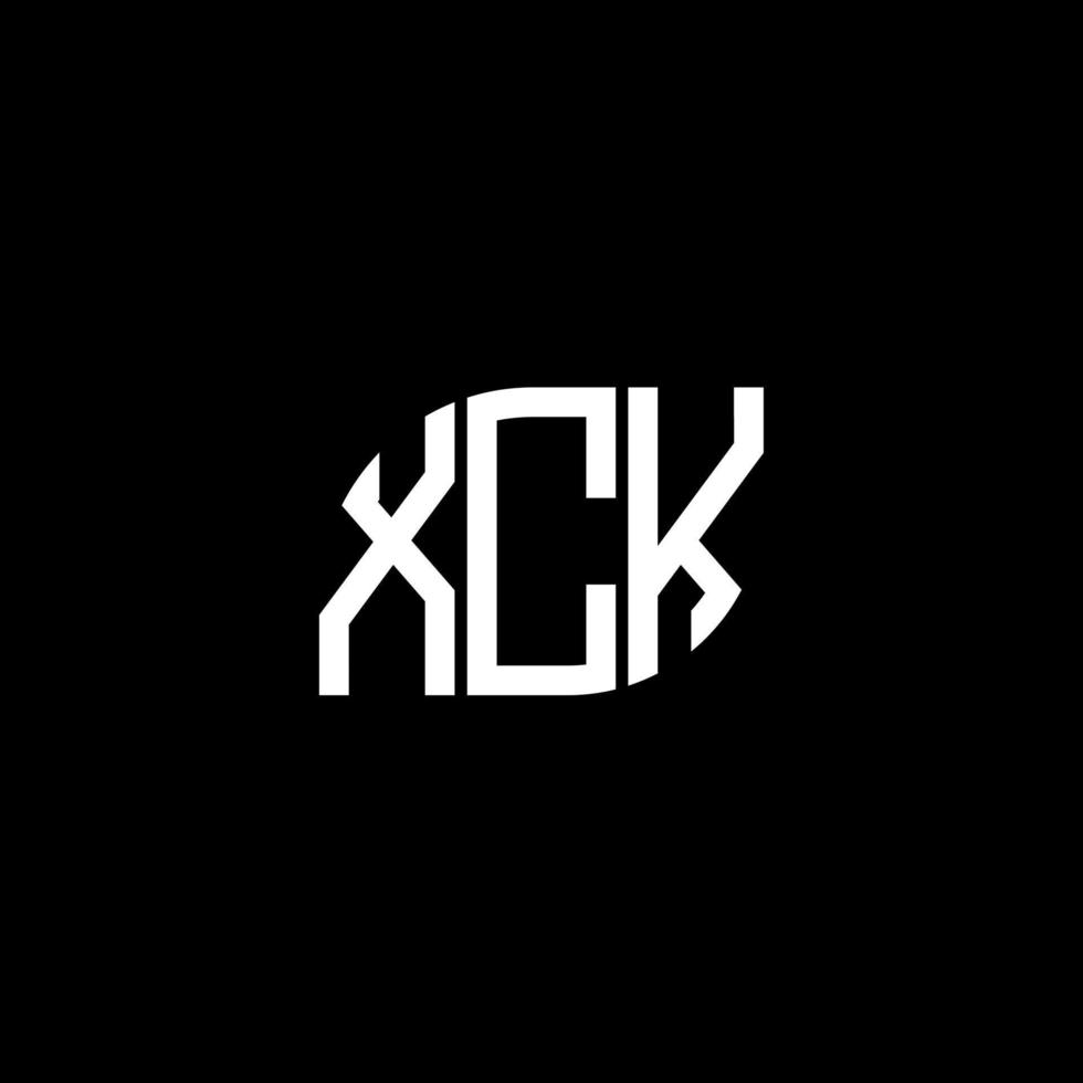 xck lettera logo design su sfondo nero. xck creative iniziali lettera logo concept. disegno della lettera xk. vettore