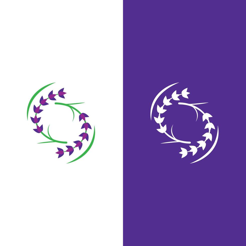 vettore di logo di fiori di lavanda fresca