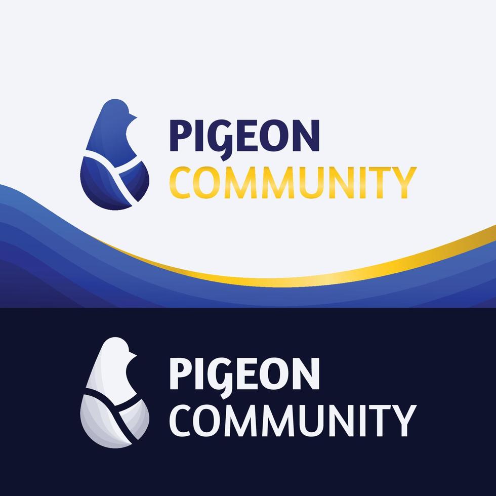 concetto di logo creativo semplice piccione vettore