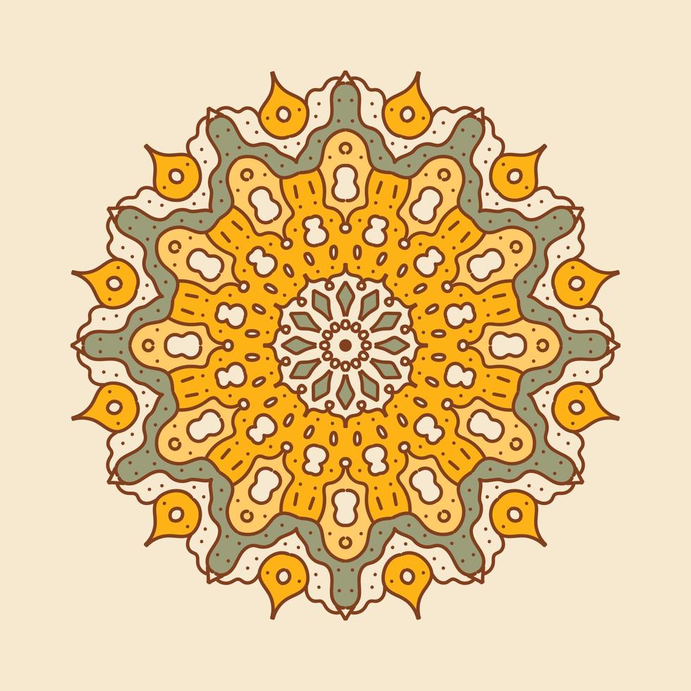 vettore di sfondo mandala campi verdi. adatto per i contenuti sui social media. modello mandala.