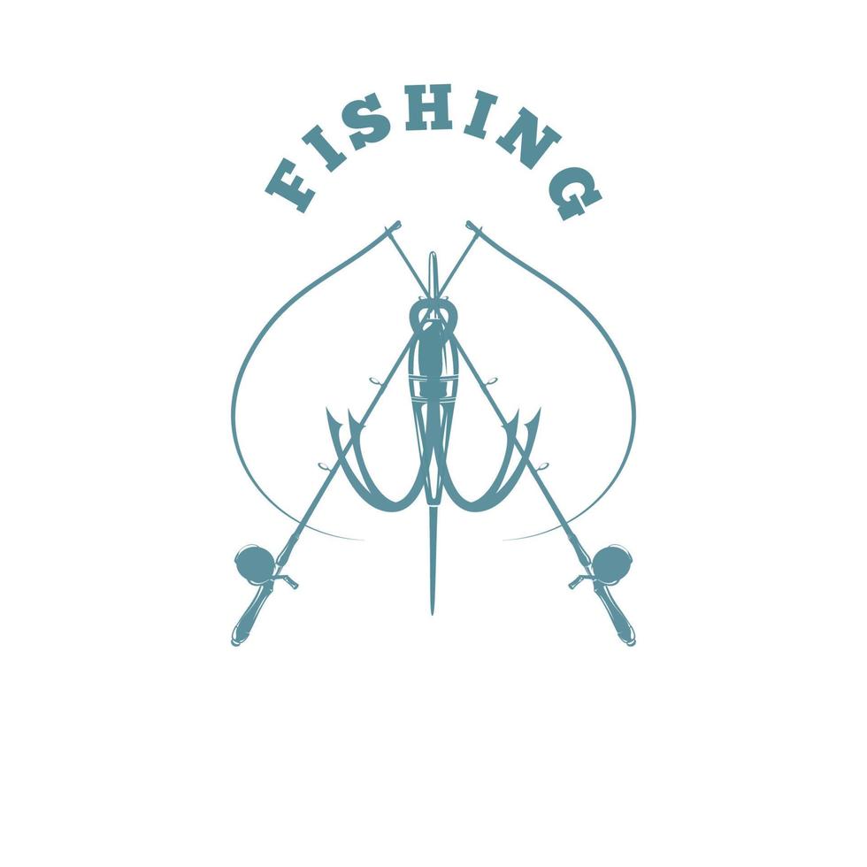 illustrazione del modello di progettazione del logo di pesca. logo di pesca sportiva vettore