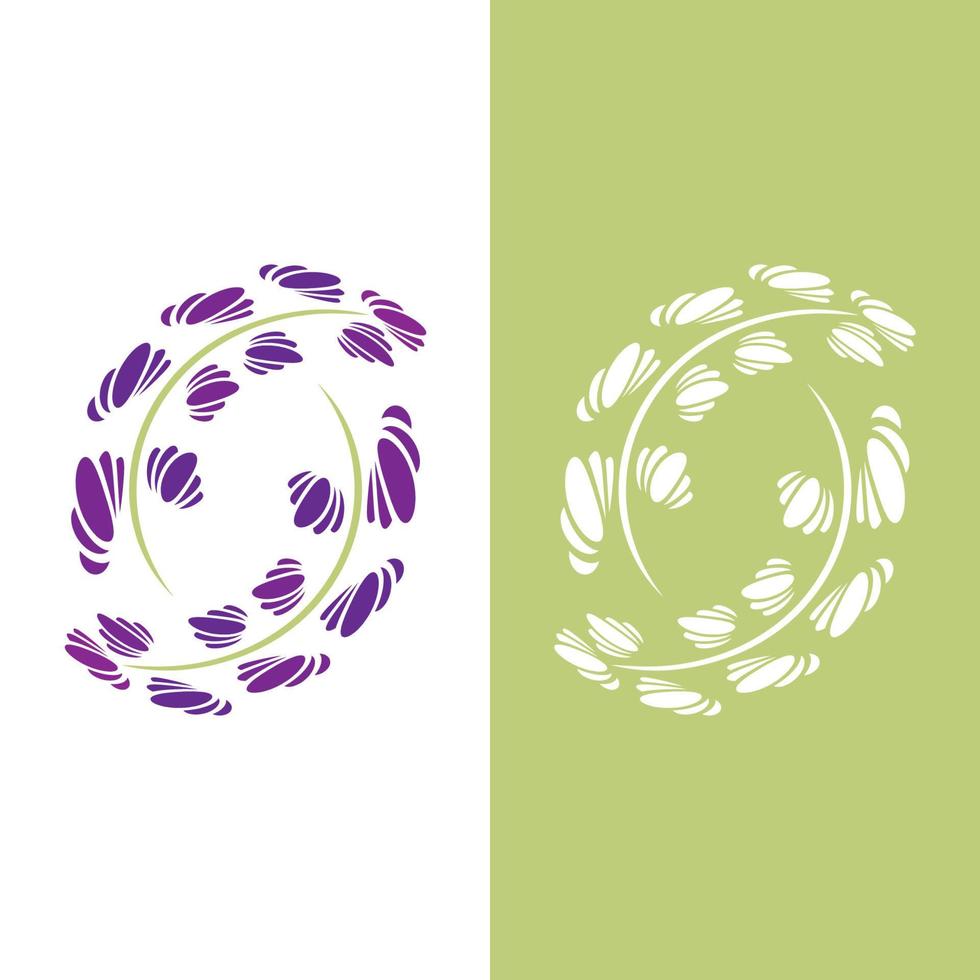 vettore di logo di fiori di lavanda fresca