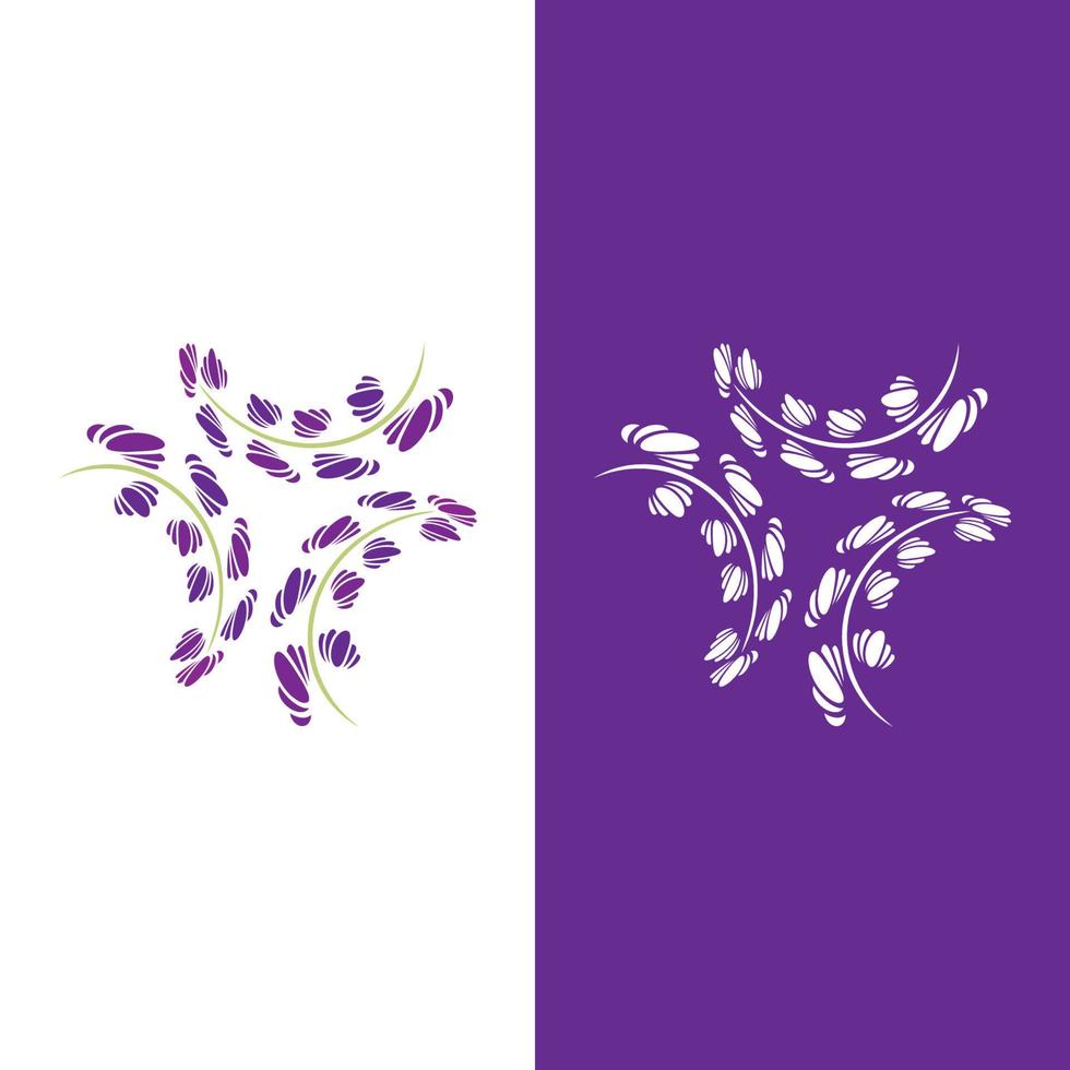 vettore di logo di fiori di lavanda fresca