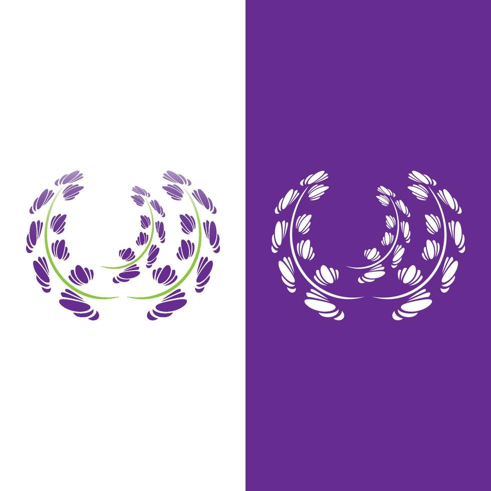 vettore di logo di fiori di lavanda fresca