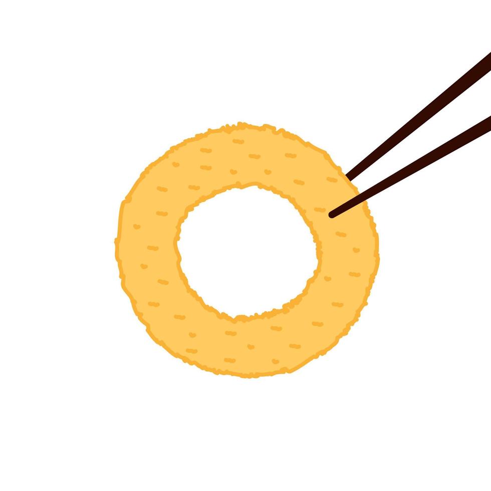 anelli di cipolla fritti snack gustosi. vettore di anello di cipolla. anelli di cipolla fritti su sfondo bianco.