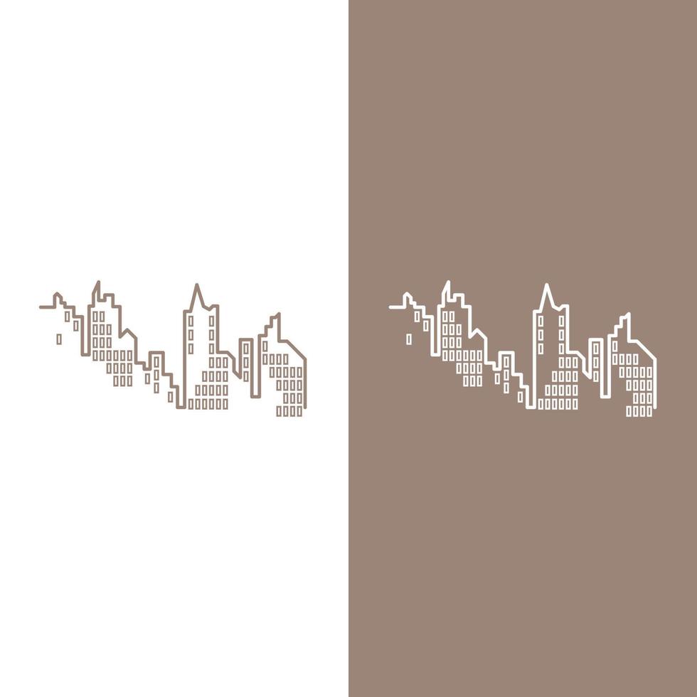 illustrazione moderna dello skyline della città in design piatto vettore