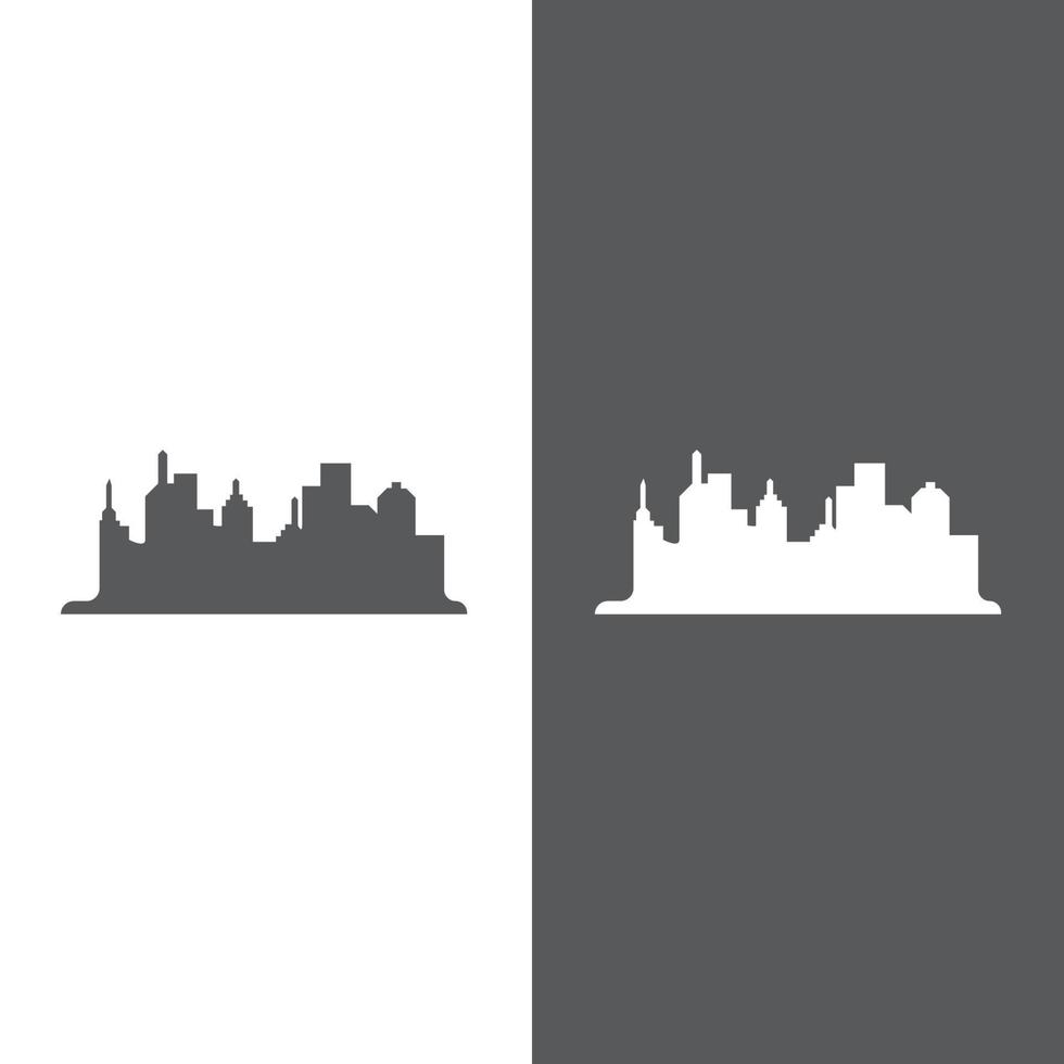 illustrazione moderna dello skyline della città in design piatto vettore