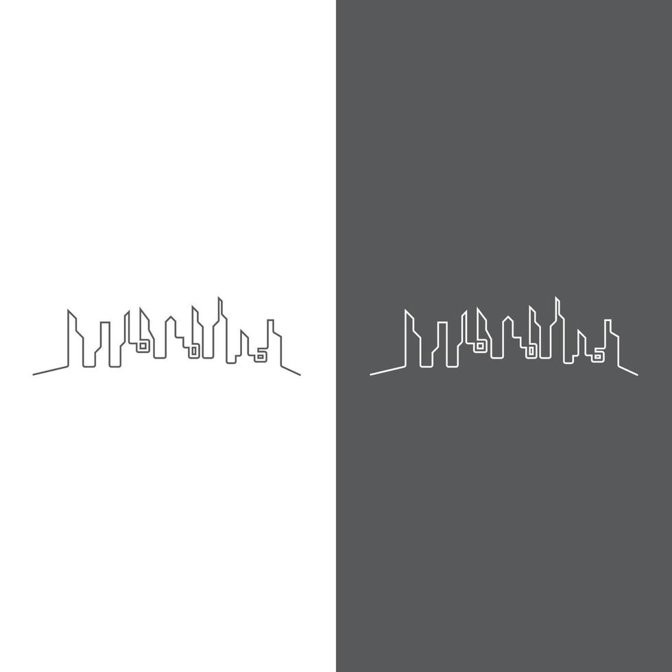 illustrazione moderna dello skyline della città in design piatto vettore