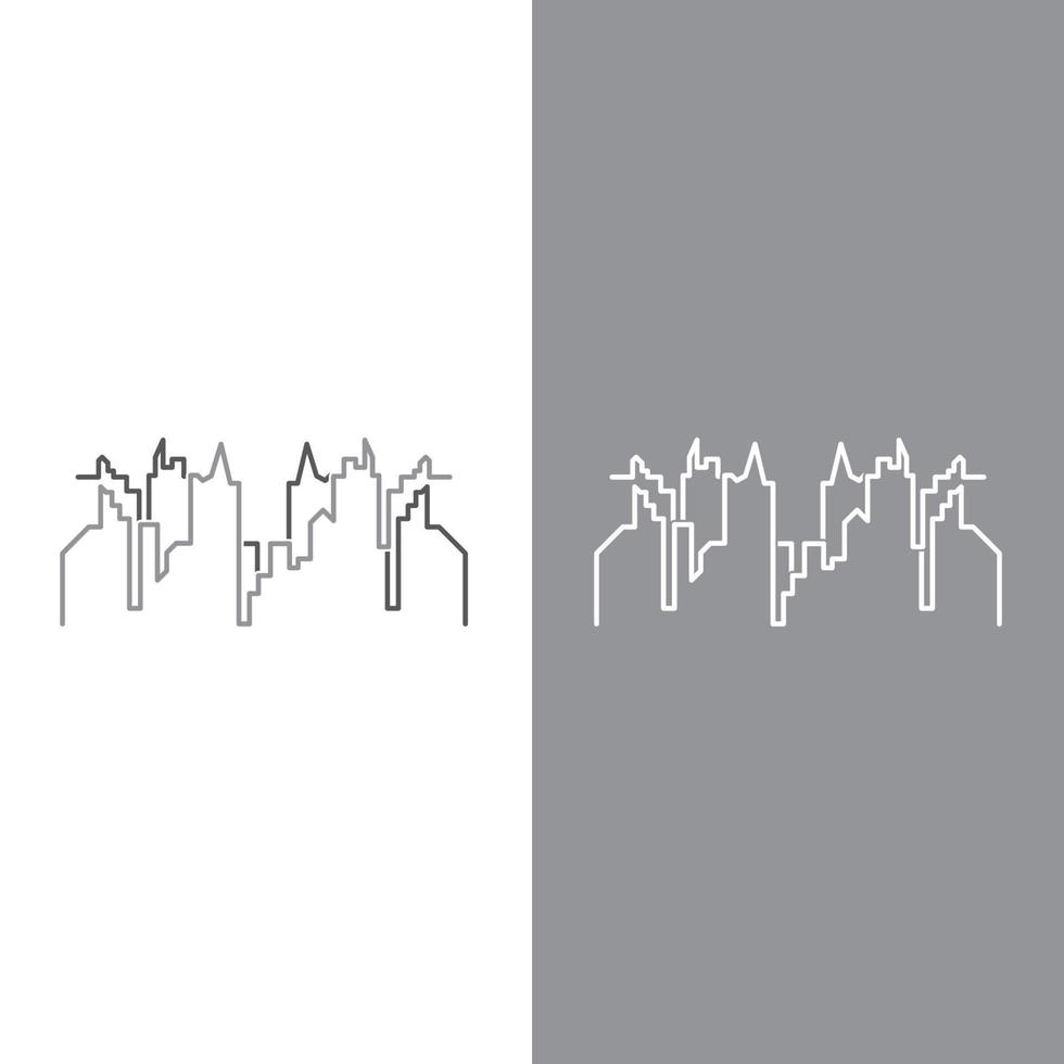 illustrazione moderna dello skyline della città in design piatto vettore