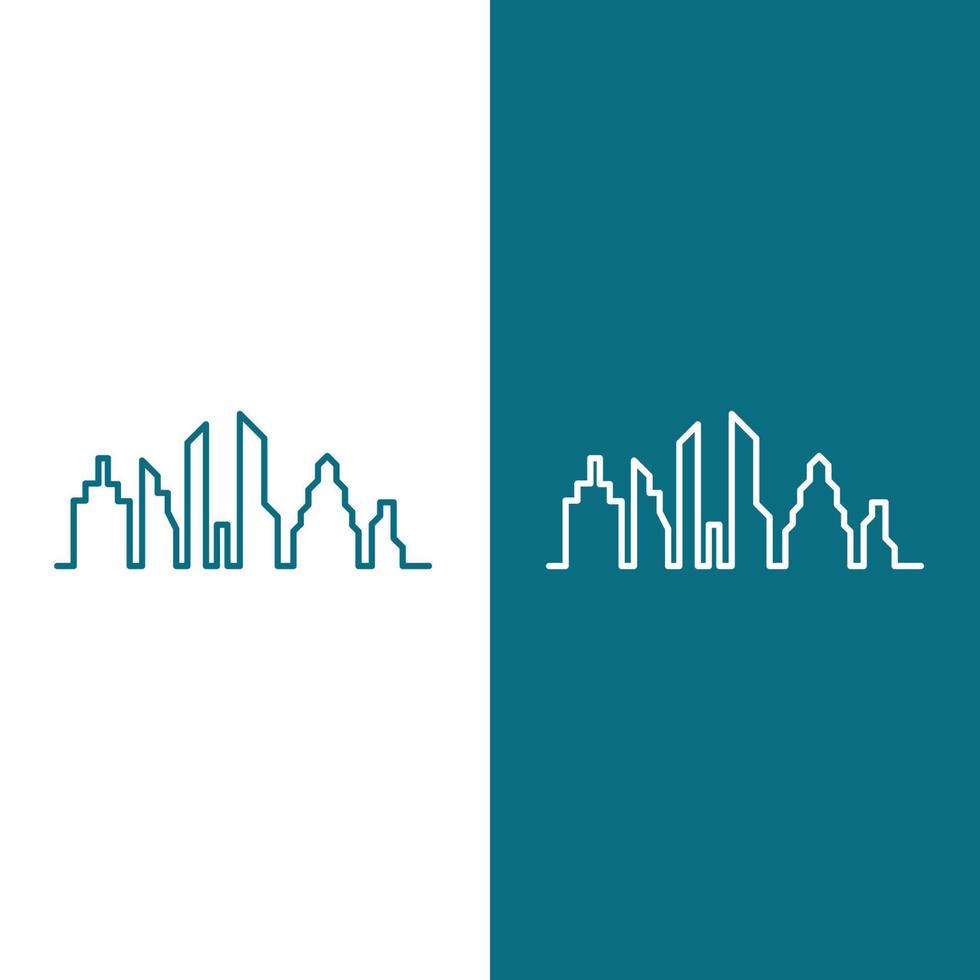 illustrazione moderna dello skyline della città in design piatto vettore