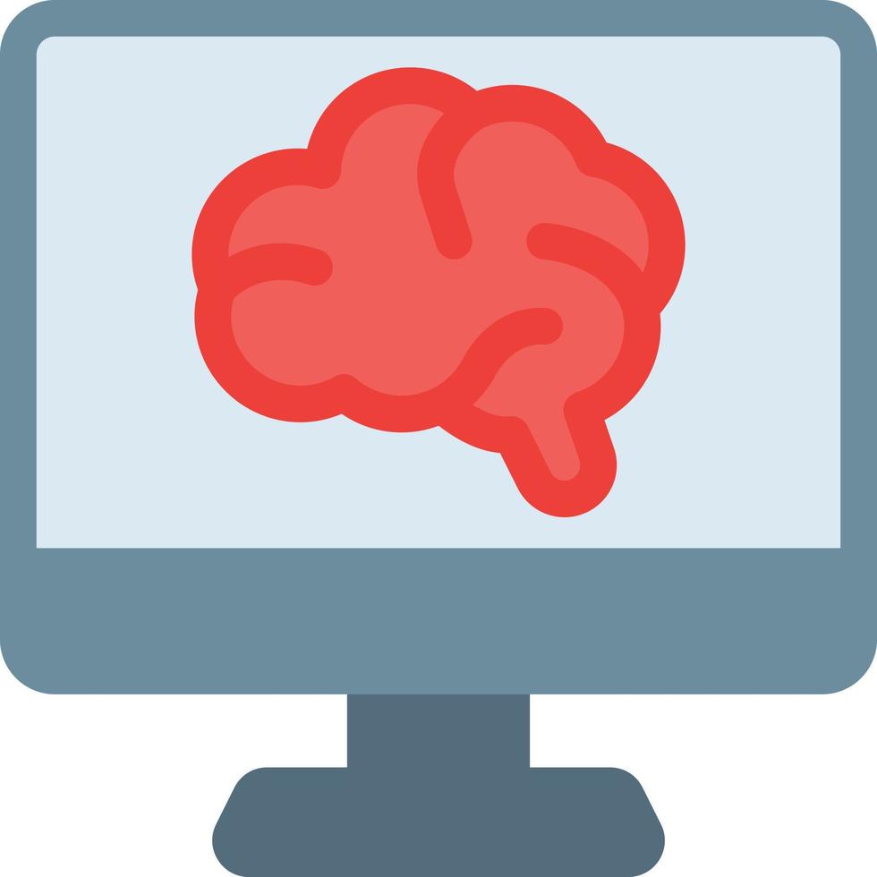 monitorare l'illustrazione vettoriale del cervello su uno sfondo. simboli di qualità premium. icone vettoriali per il concetto e la progettazione grafica.
