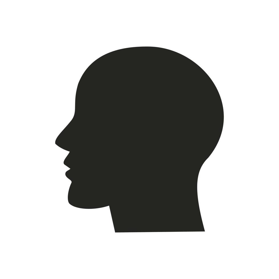 illustrazione della siluetta dell'icona della testa. design vettoriale adatto per siti Web, app.