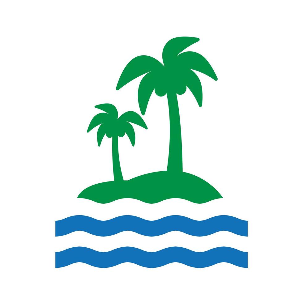 illustrazione delle icone della spiaggia, palme da cocco, mare. il design vettoriale viene utilizzato per siti Web, applicazioni, app, interfaccia utente..