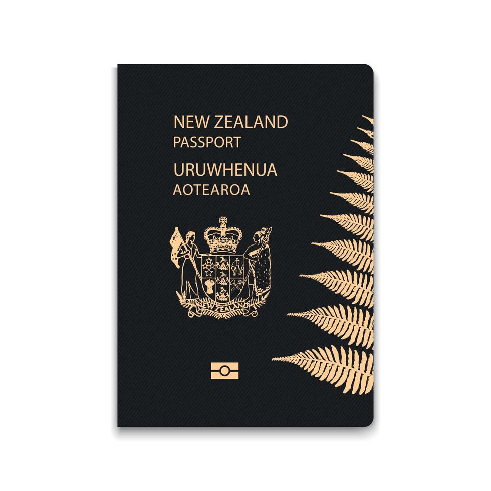 passaporto della nuova zelanda. modello di identificazione del cittadino. per il tuo disegno vettore