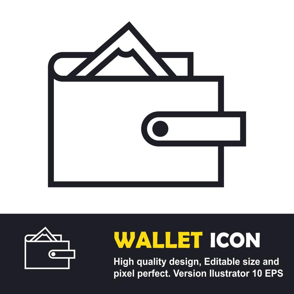 illustrazione dell'icona del portafoglio, il design vettoriale è molto adatto per siti Web, app, banner.
