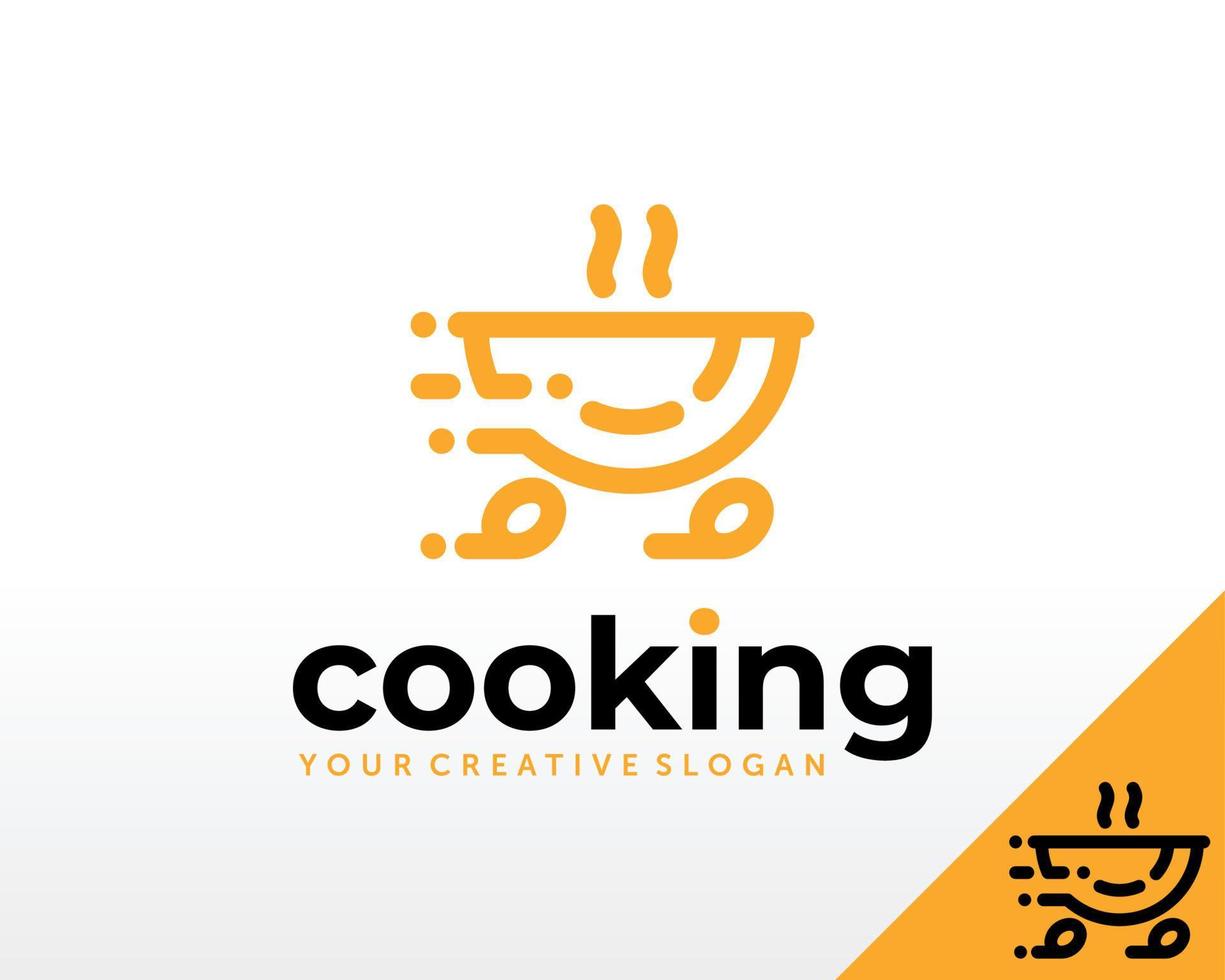 design del logo per la consegna di cibo. ristorante e cucina logo design vettoriale