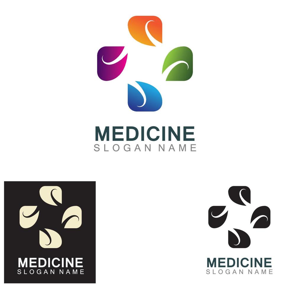 illustrazione della croce di progettazione sanitaria del logotipo medico vettore